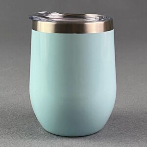Sunwill Wine Tumbler 12oz Stainless Steel Sip Lid Vacuum Insulated Light Blue